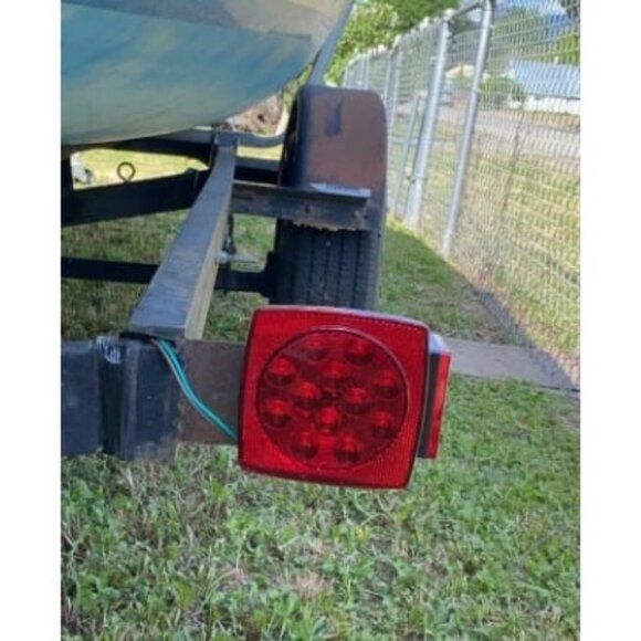 12V Submersible Square Led Trailer Light,Red White LED Stop Turn Tail Light - Picture 3 of 3